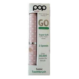 New Sealed Pop Sonic Go Travel Size Battery Operated 2 Speed Electric Toothbrush